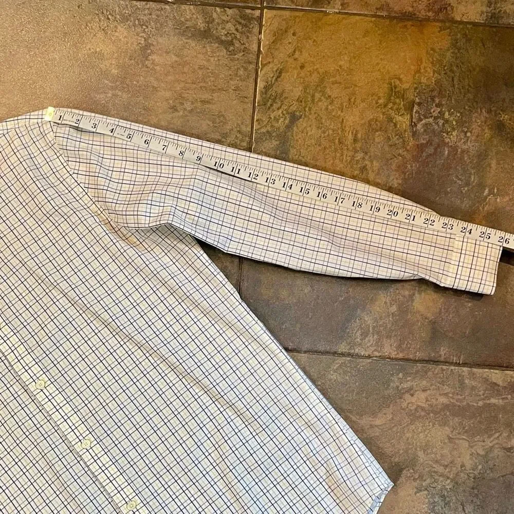 Banana Republic No-Iron Standard Fit Plaid Button Up Long Sleeve Shirt Large
